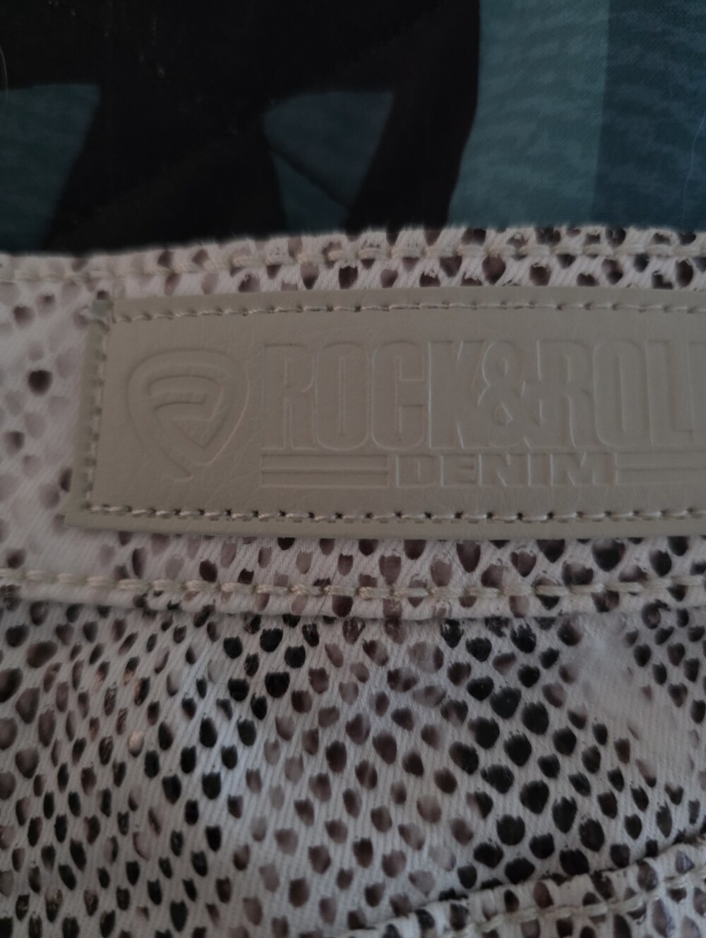 Women’s Snake Print Jeans - Cream/Brown - Picture 5 of 5